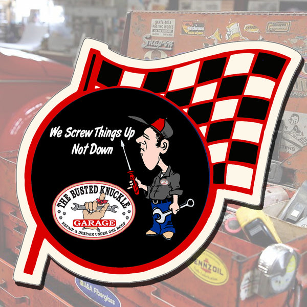 Busted Knuckle Garage Carguy Screw Things Up Decal Busted Knuckle