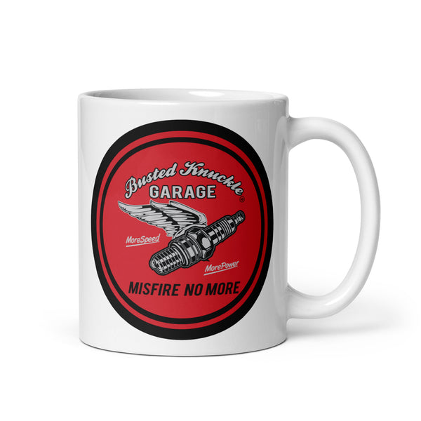 ロッド mug74 Busted Knuckle Garage Flying Spark Plug Car Guy Coffee Mug