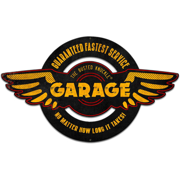 Busted Knuckle Garage Fast Service Shop Sign Busted Knuckle Garage