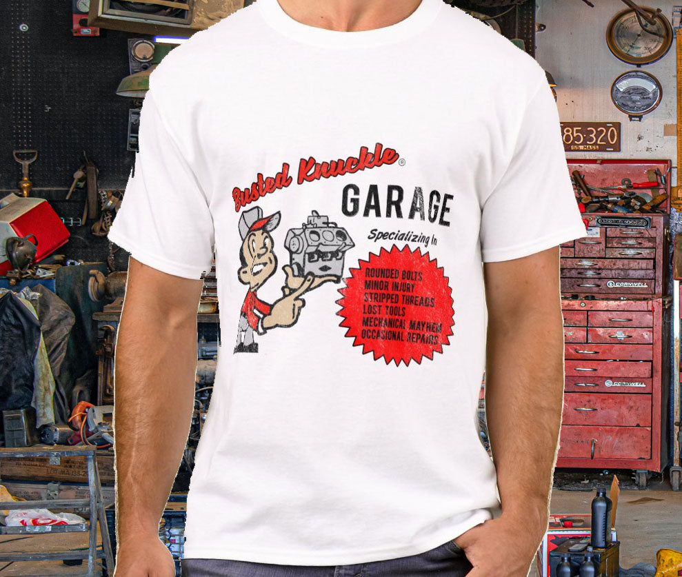 Busted Knuckle Garage Heavyweight T-Shirts