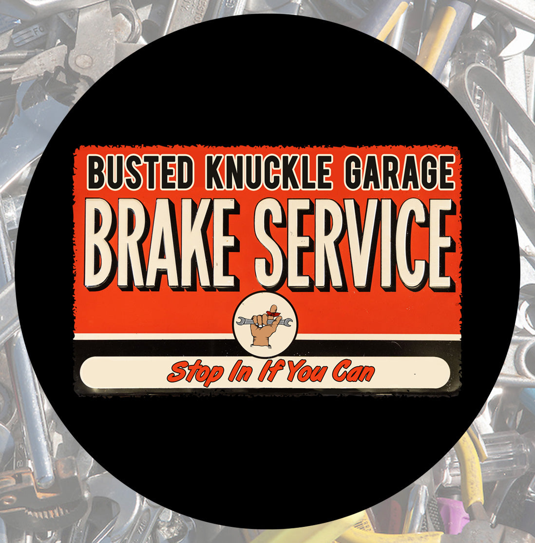 Busted Knuckle Garage Carguy Brake Service Shop Barstool