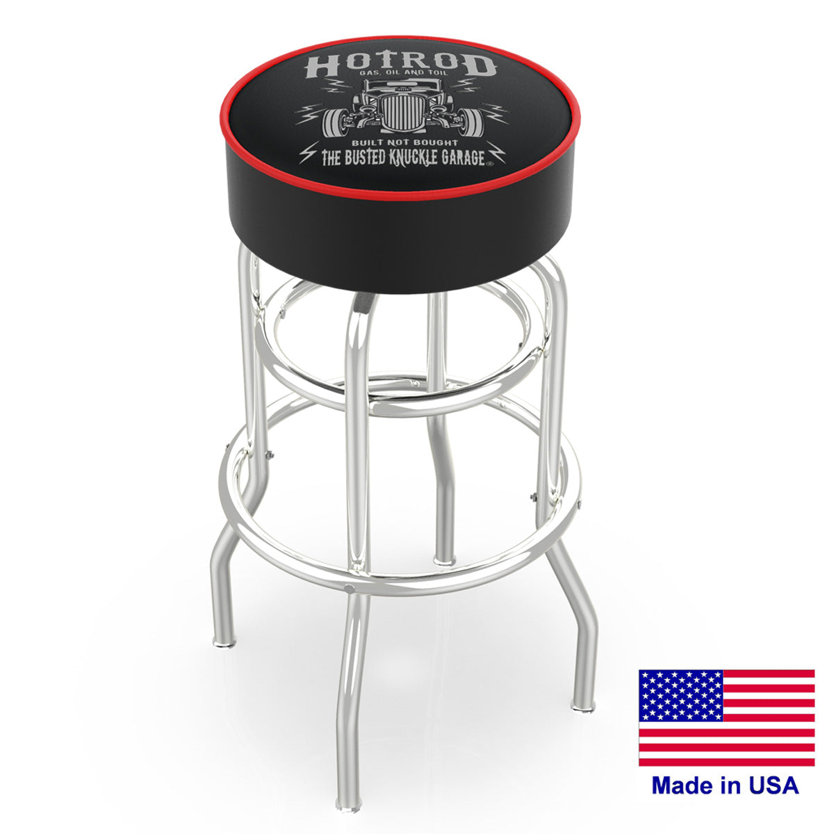Busted Knuckle Garage Carguy Built Not Bought Hotrod Shop Barstool