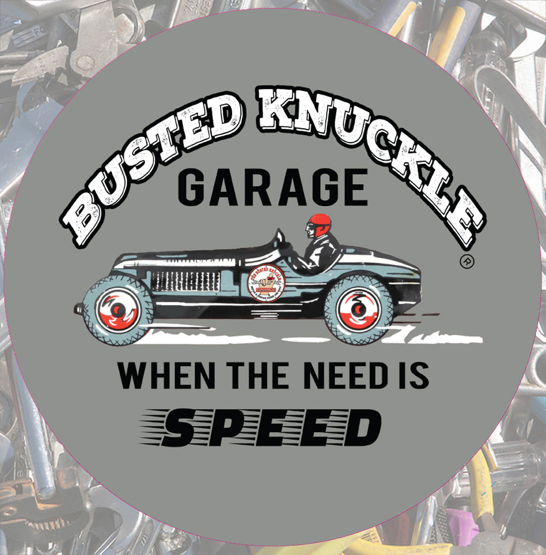 Busted Knuckle Garage Carguy Vintage Race Car Barstool-Version 1