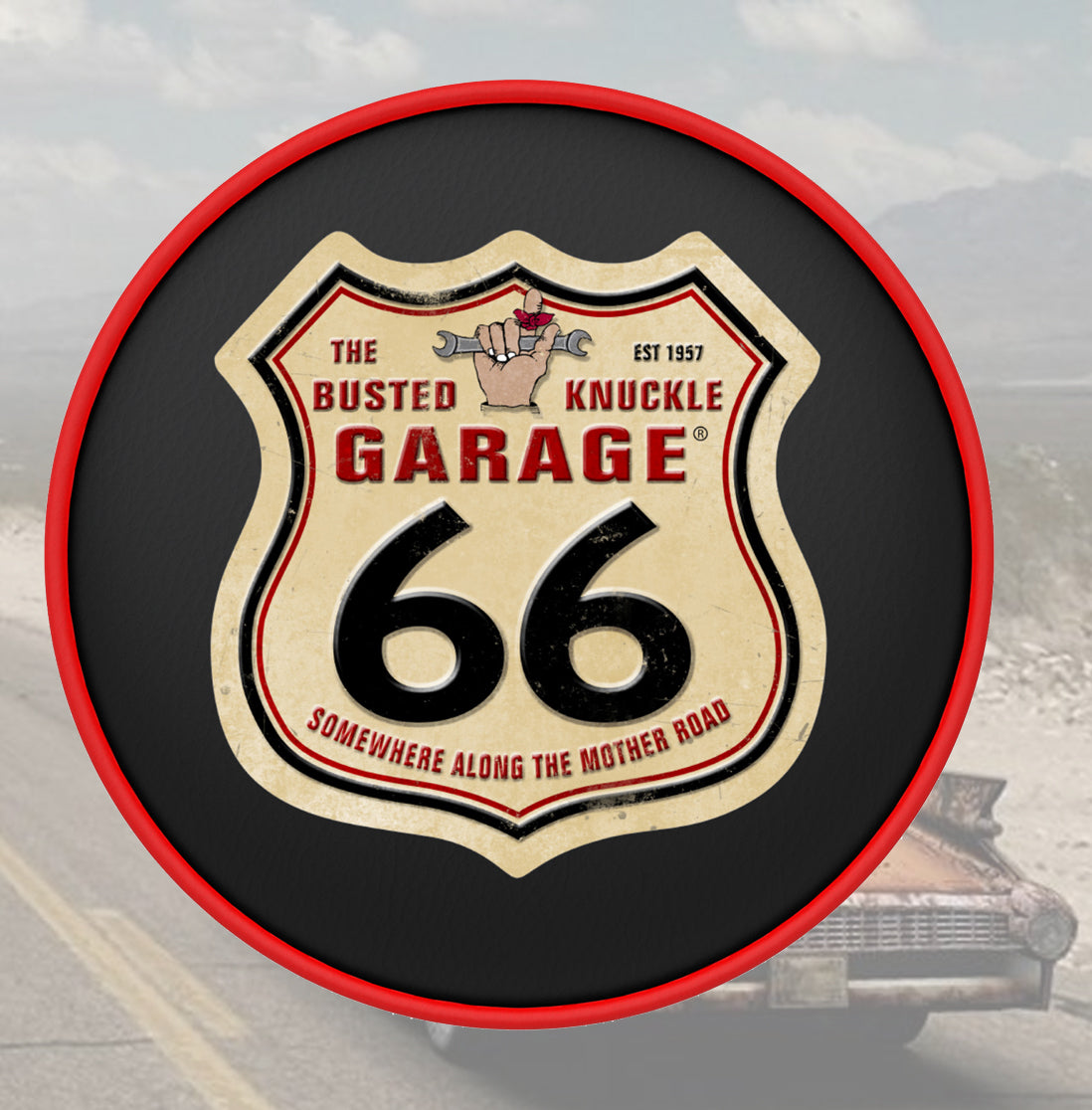 Busted Knuckle Garage Carguy Route 66 Shop Barstool