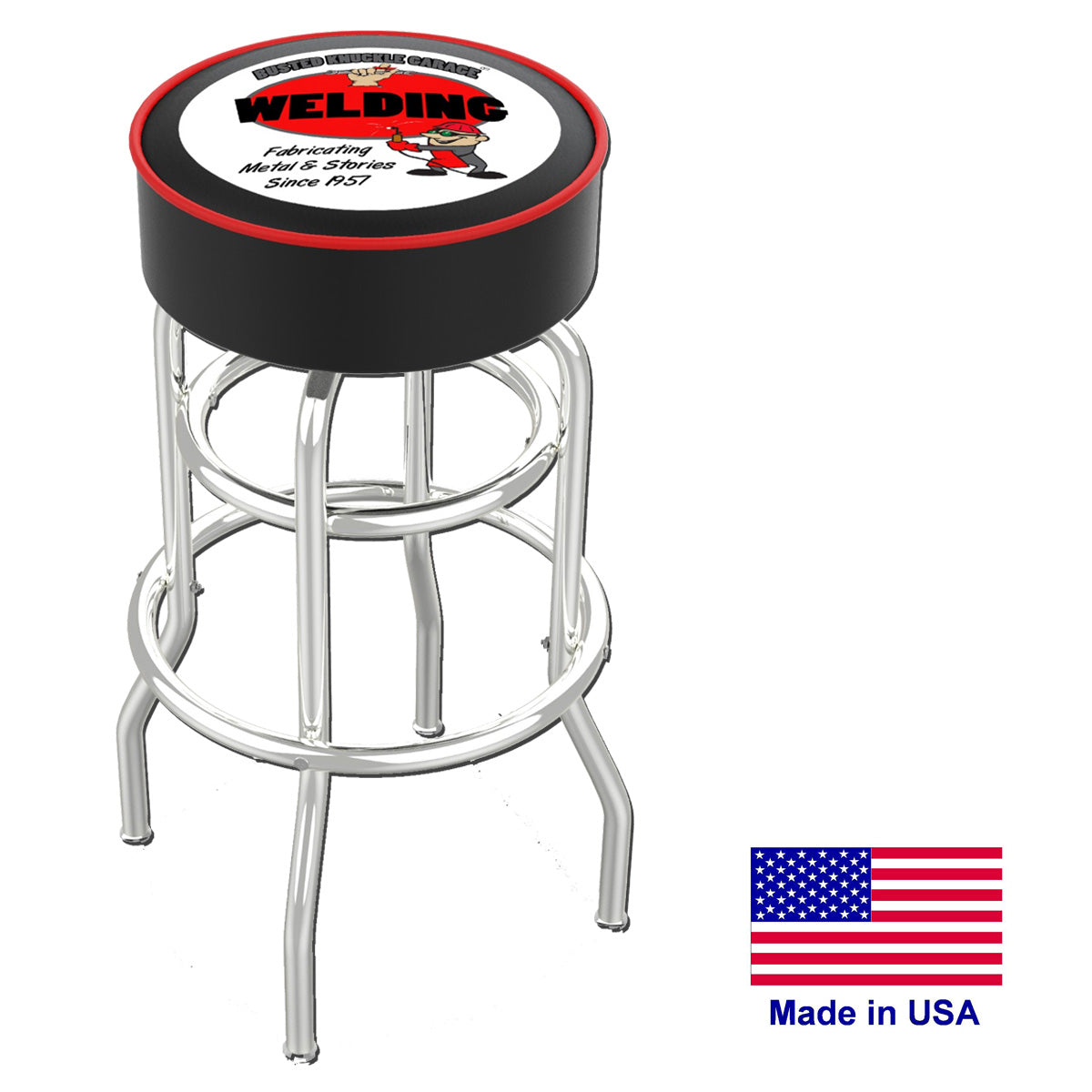 Busted Knuckle Garage Carguy Welding Shop Barstool