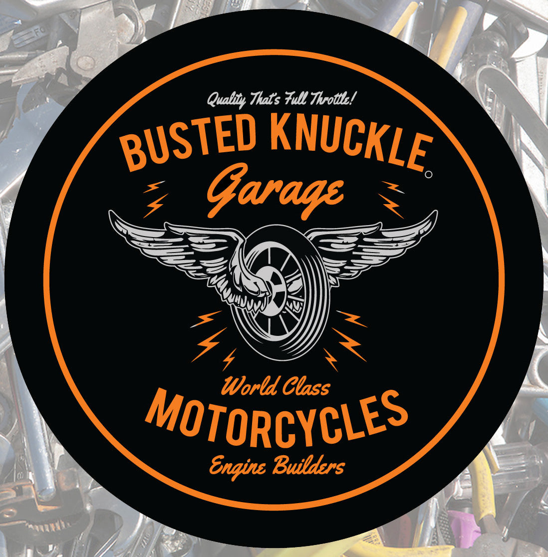 Busted Knuckle Garage Carguy Winged Motorcycle Shop Barstool