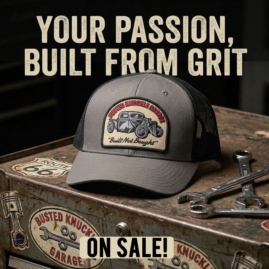 Busted Knuckle Garage Carguy "Built Not Bought" Hotrod Trucker Cap