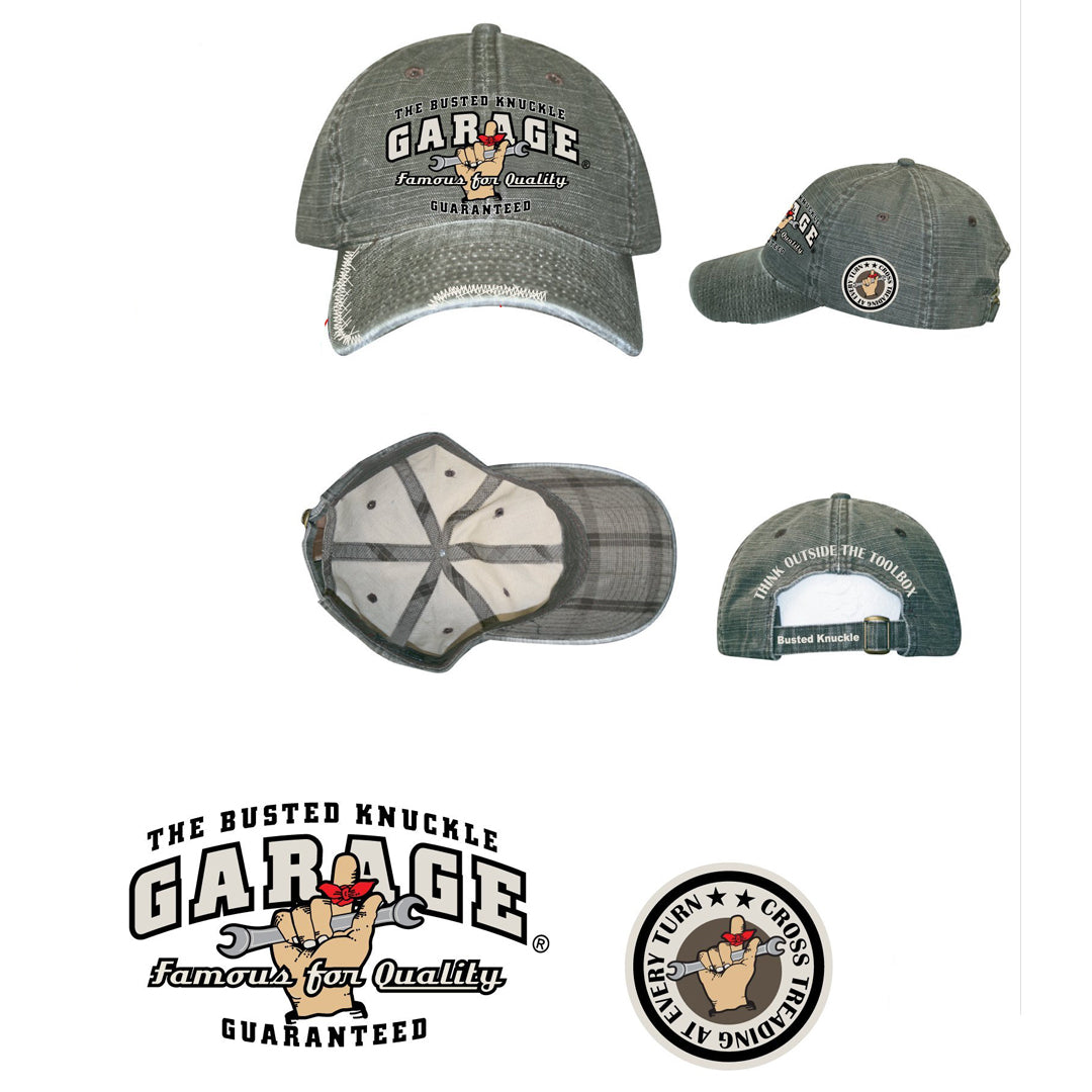 Busted Knuckle Garage Car Guy Cross Threading Ball Cap