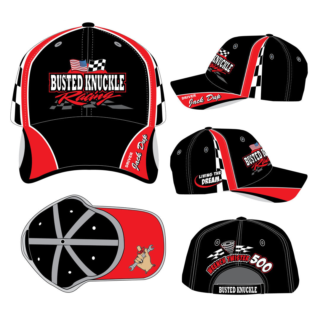 Busted Knuckle Garage Car Guy Wrench-Twister Racing Team Ball Cap