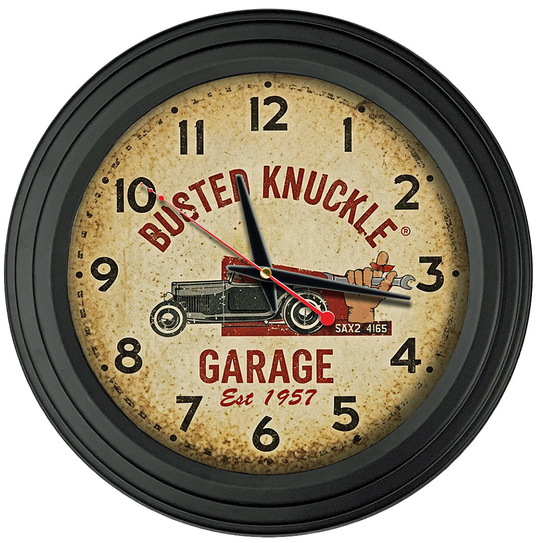 Busted Knuckle Garage Carguy – Distressed Vintage-Style Hotrod Wall Clock