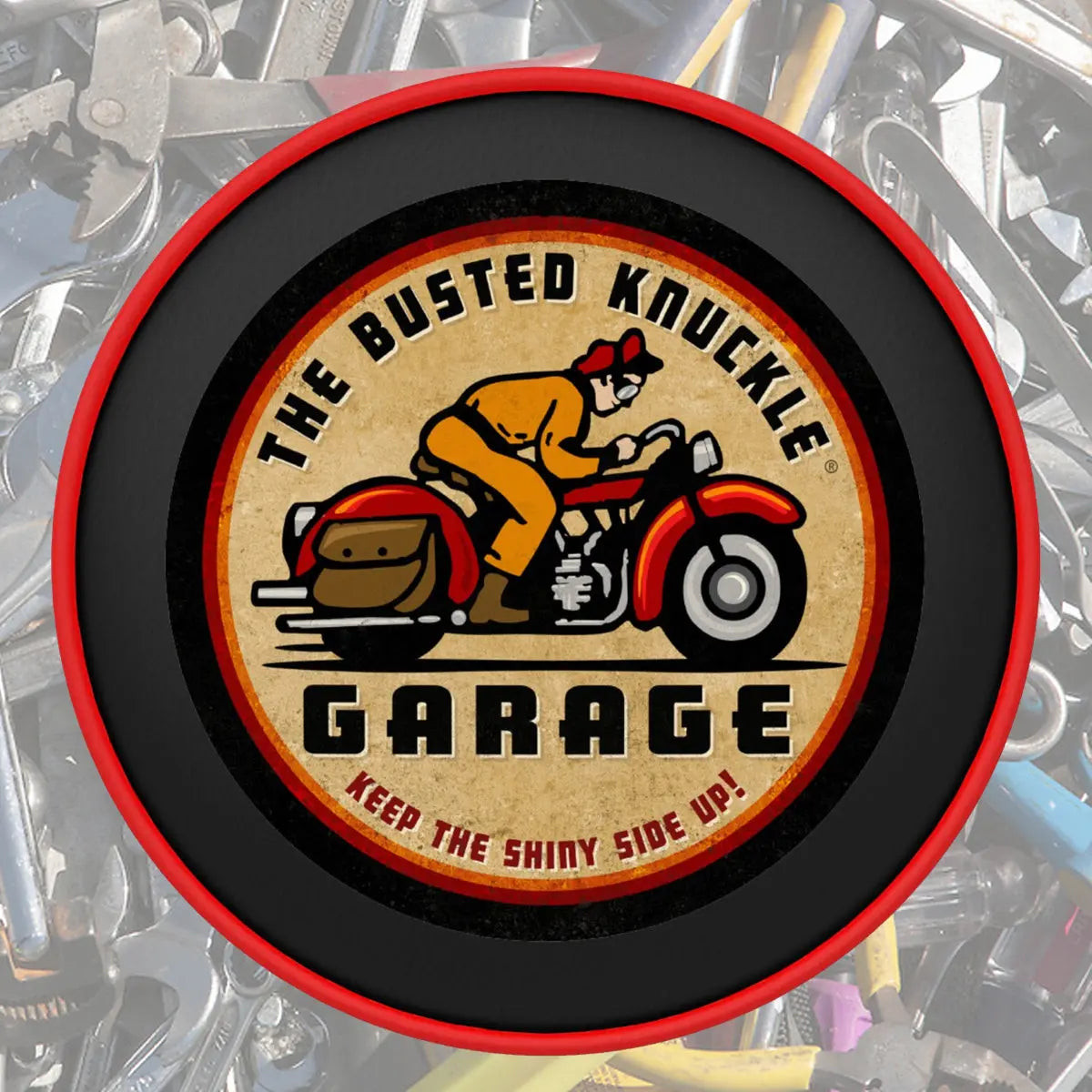 Busted Knuckle Garage Carguy Vintage Biker Shop Barstool Holland Bar Stool Co.