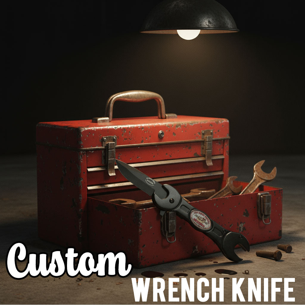 Busted Knuckle Garage Car Guy Wrench Style Folding Knife