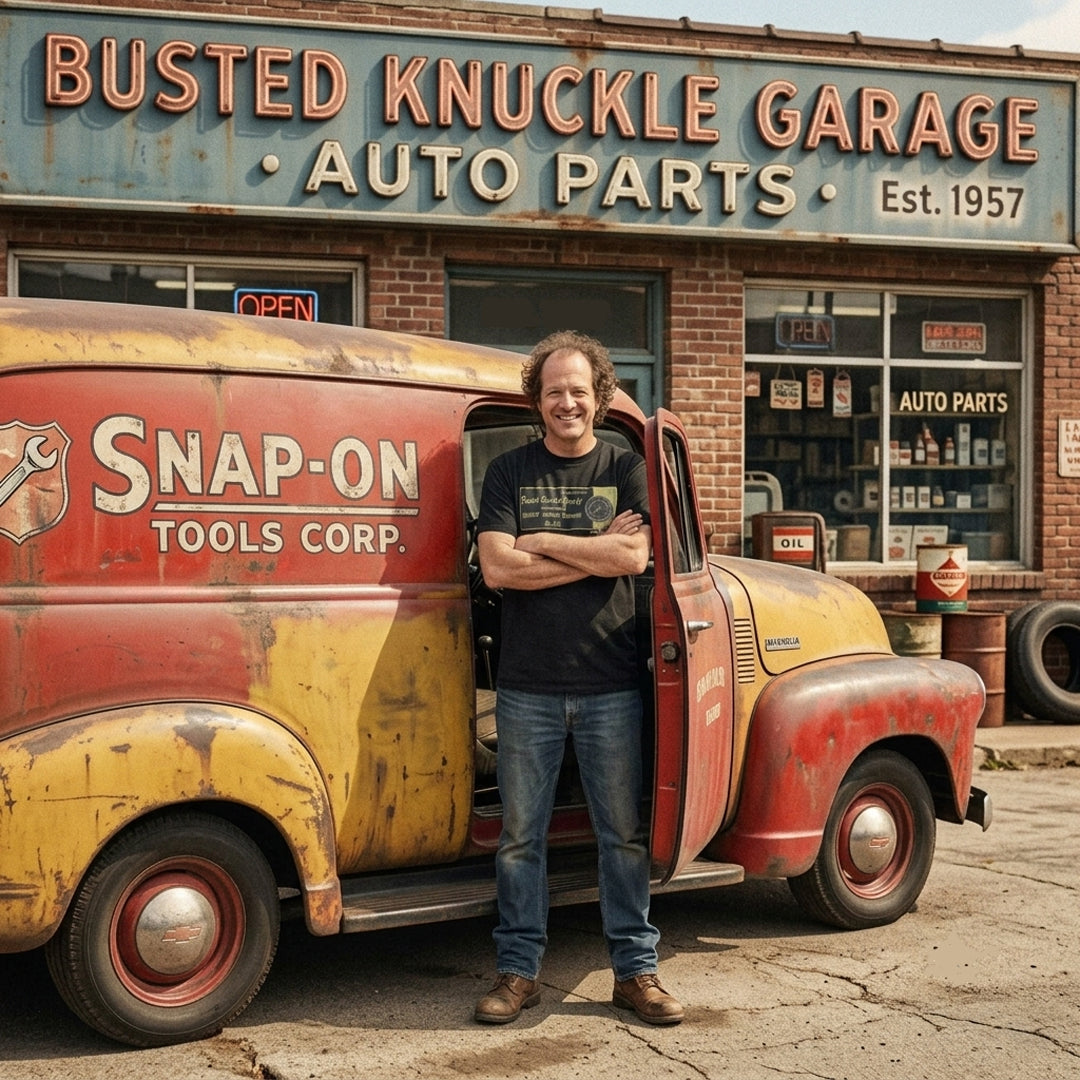 Busted Knuckle Garage Carguy Vintage Instruments Front Print T-Shirt