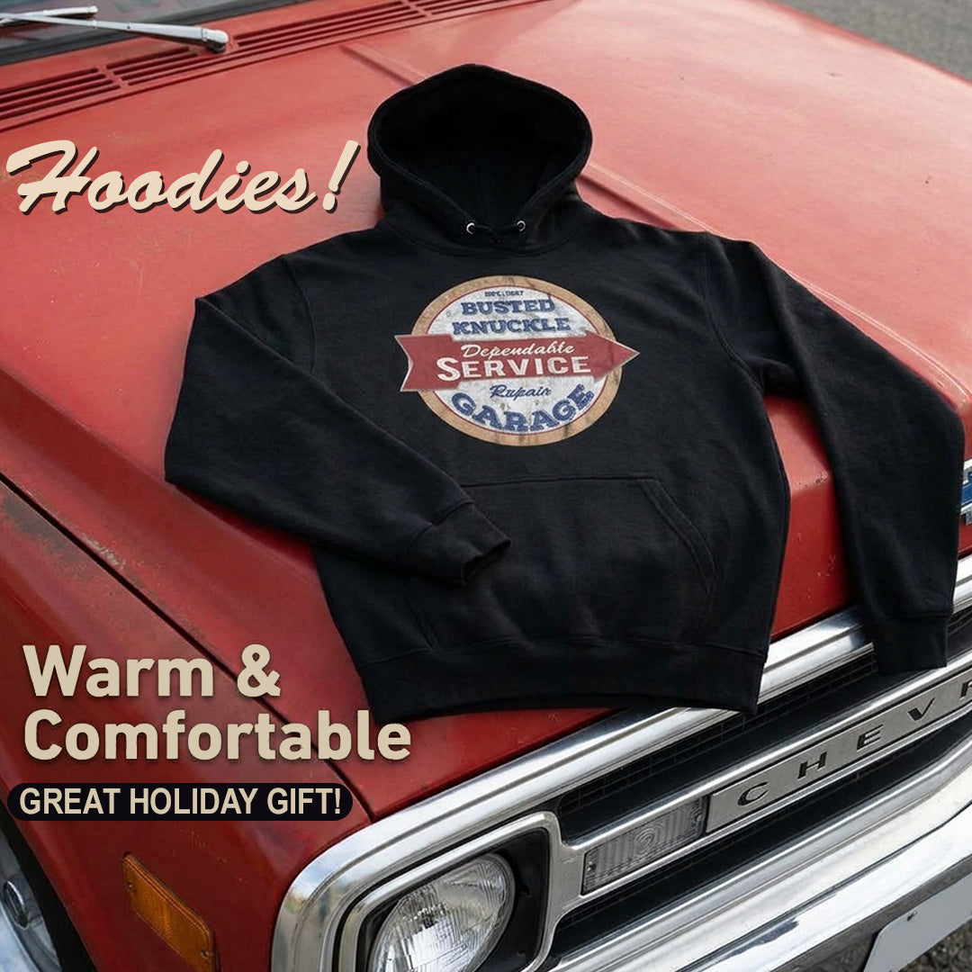 Busted Knuckle Garage Carguy "Dependable Service" Black Hoodie