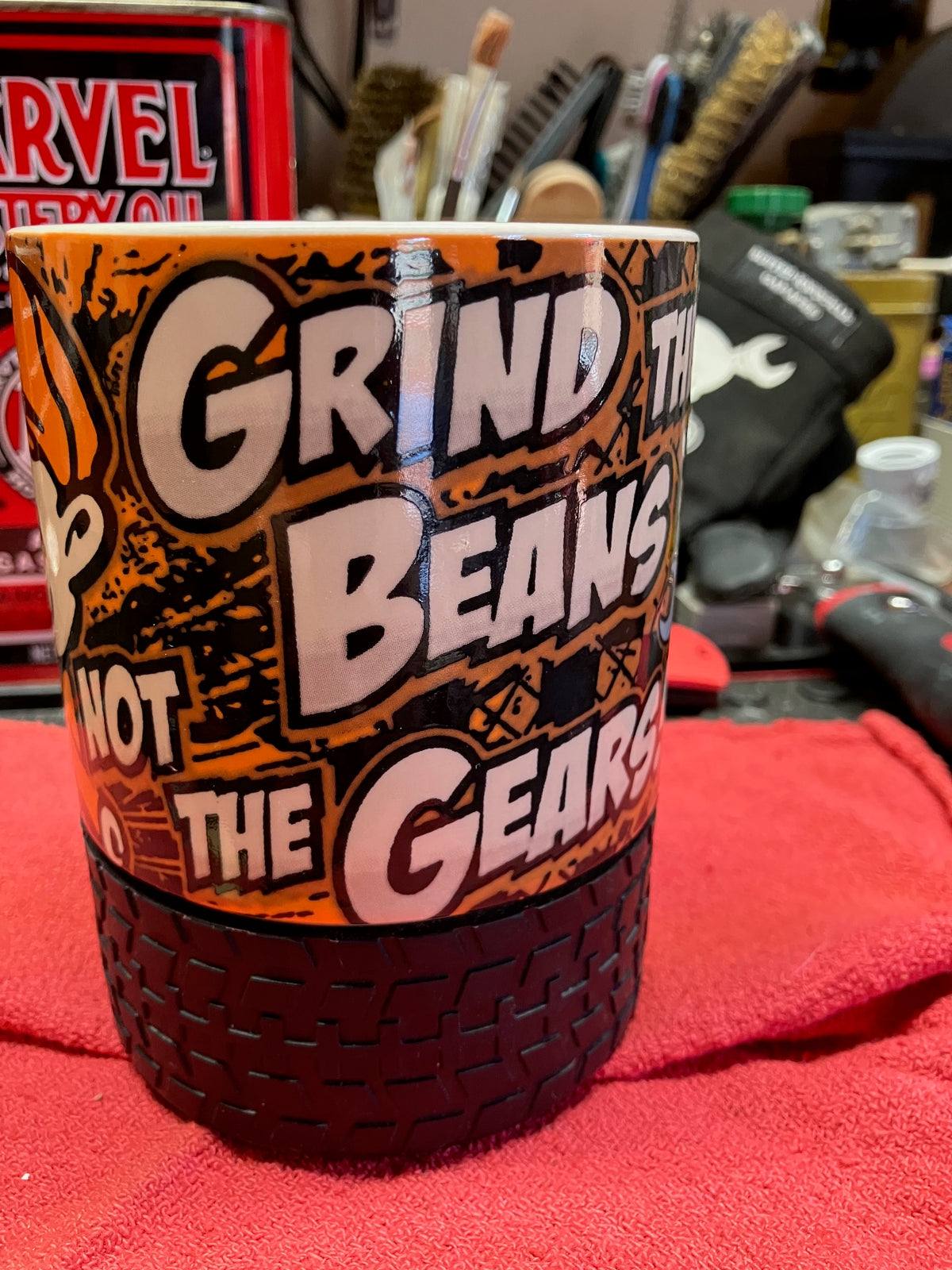 Busted Knuckle Garage Carguy Rubber Tire Coffee Mug