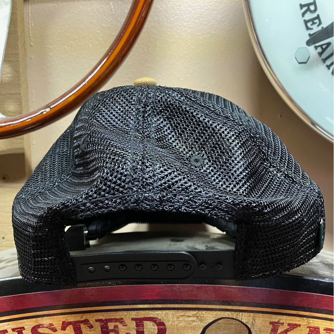 Busted Knuckle Garage Car Guy Vintage Style Trucker Ball Cap / Khaki on Black