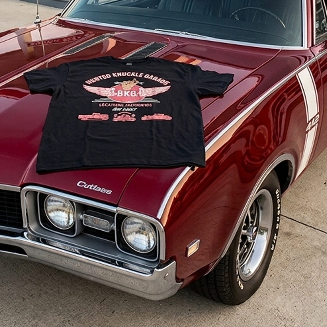 Busted Knuckle Garage Carguy Nationwide Locations Front Print T-Shirt