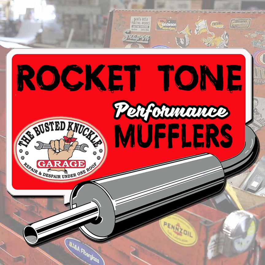 Busted Knuckle Garage Carguy Rocket Tone Mufflers Decal Busted
