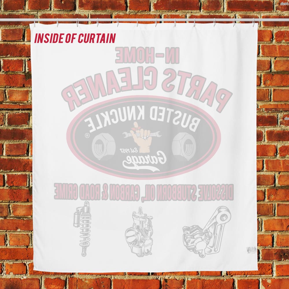 Busted Knuckle Garage Carguy Automotive Shower Curtain
