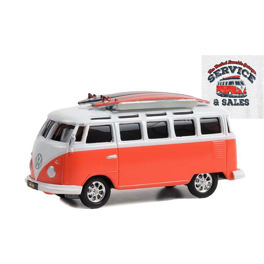 Busted Knuckle Garage 1964 VW Samba Bus 1:64 Scale With Surfboards