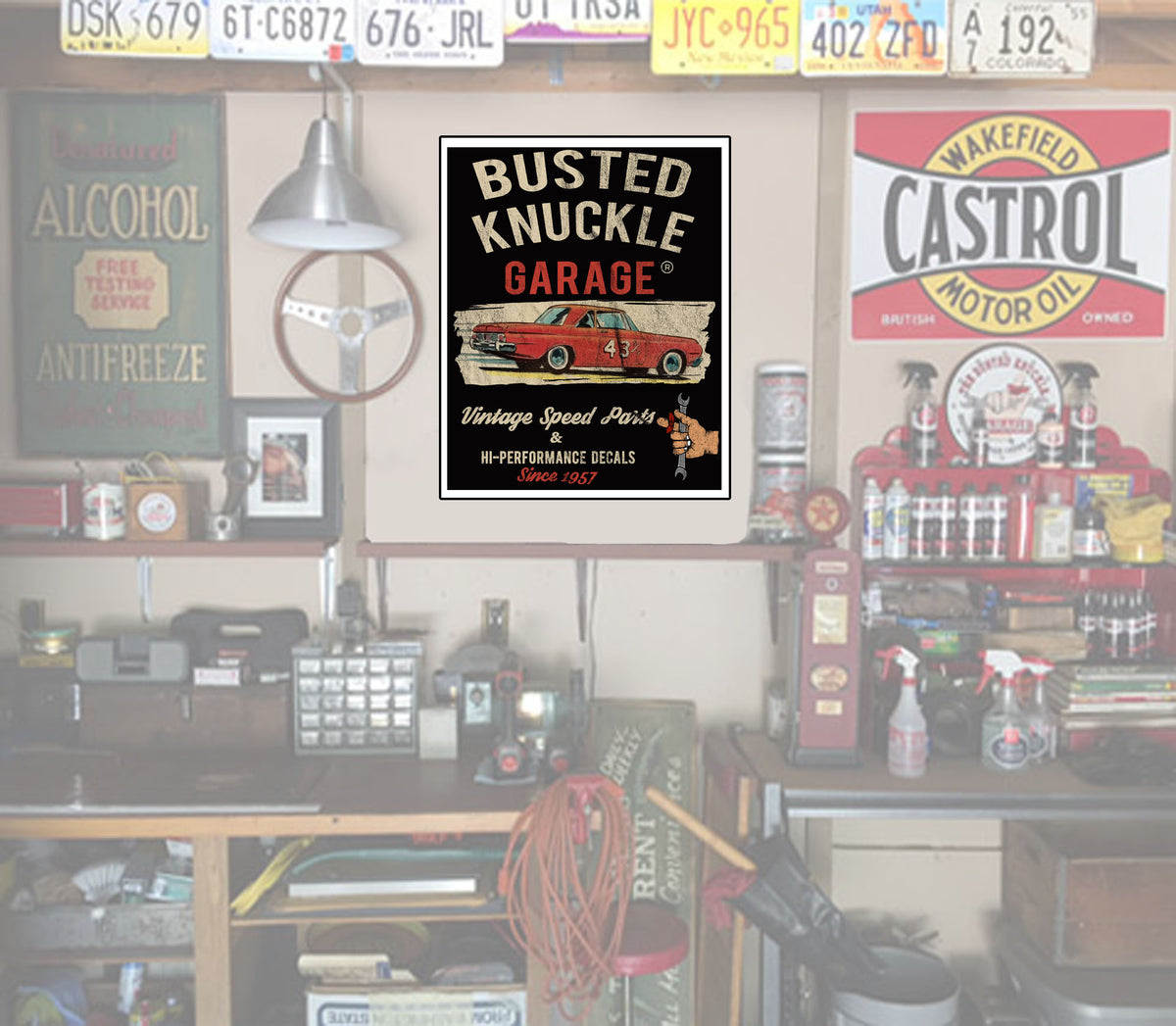 Busted Knuckle Garage Carguy Vintage Speed Parts Wall Poster