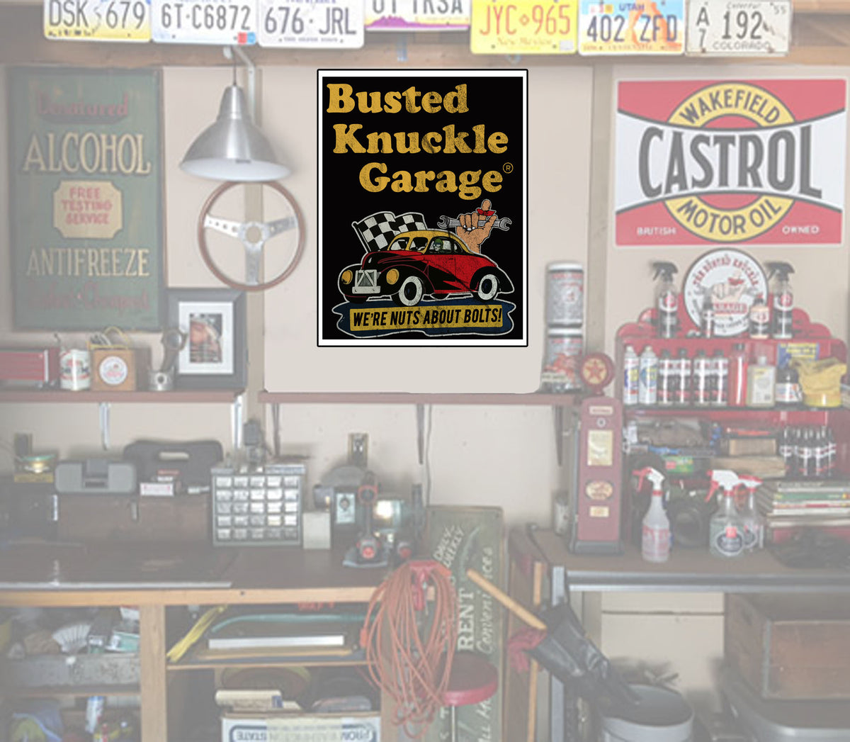 Busted Knuckle Garage Carguy Nuts About Bolts Wall Poster