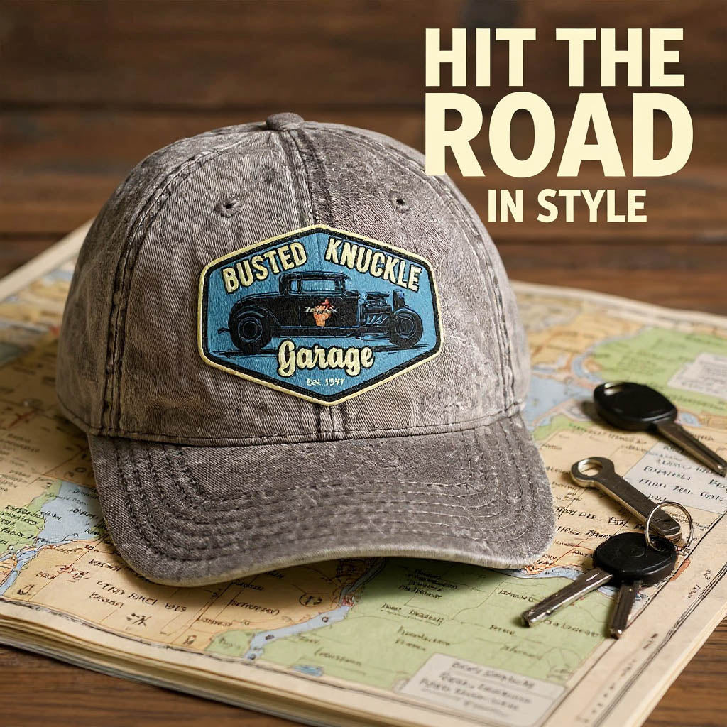 Busted Knuckle Garage Mechanic Carguy Vintage Cotton Twill Cap