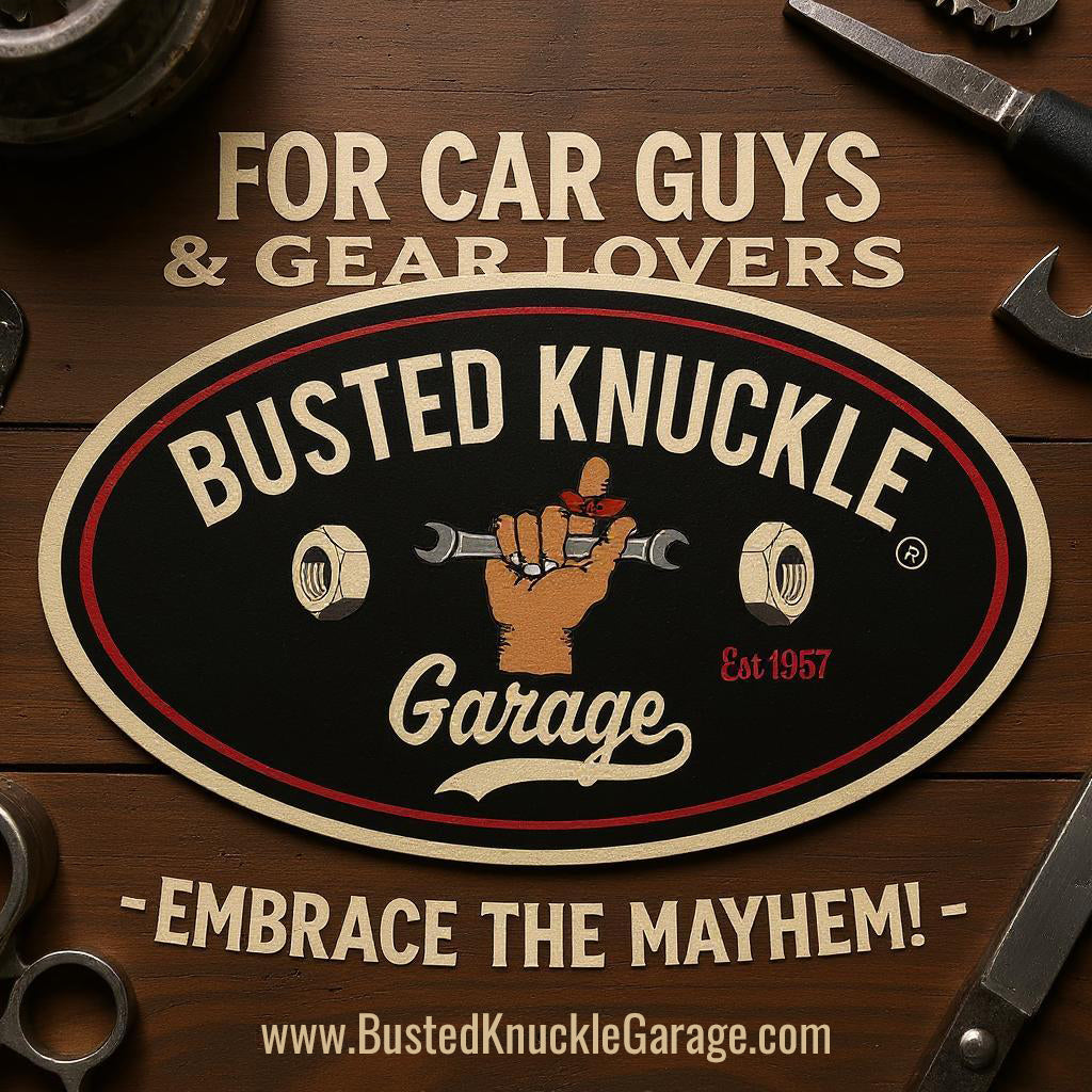 Busted Knuckle Garage Carguy Offroad Rock Bouncer Front Print T-Shirt