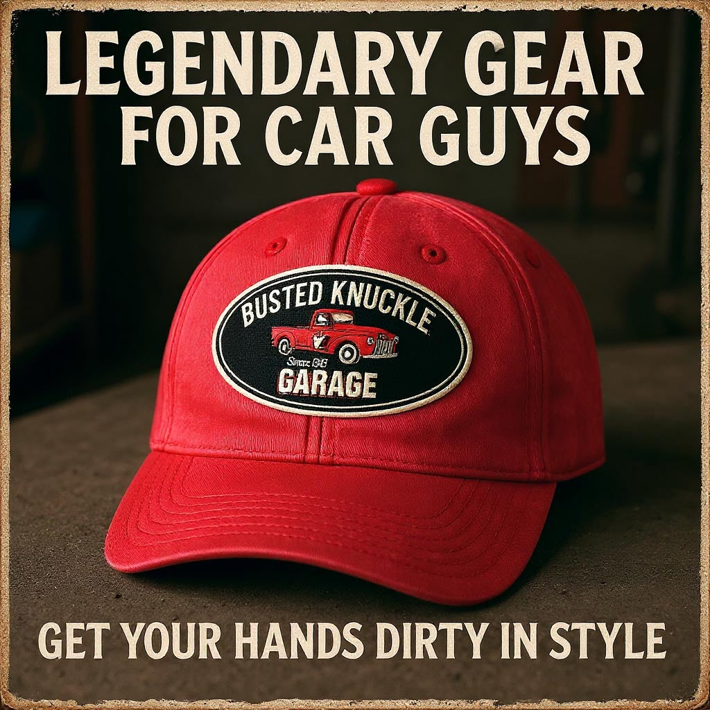 Busted Knuckle Garage Carguy Mechanic Old Truck on Cotton Twill Cap