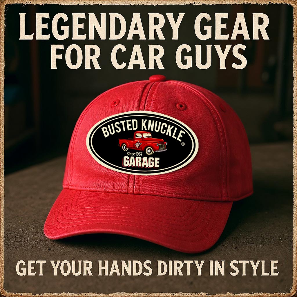 Busted Knuckle Garage Carguy Mechanic Old Truck on Cotton Twill Cap