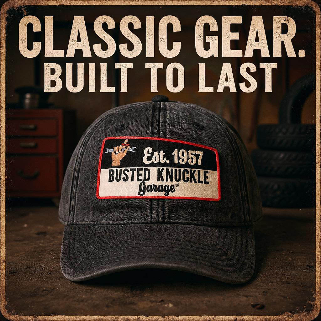 Busted Knuckle Garage Carguy Mechanic Vintage Logo Twill Ball Cap