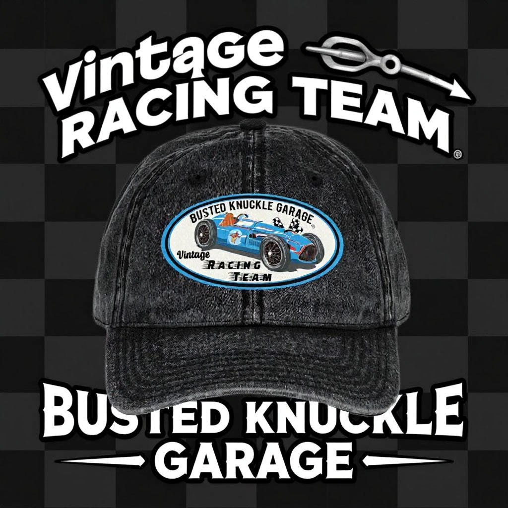 Busted Knuckle Garage Carguy Vintage Racing Team Cotton Twill Ball Cap