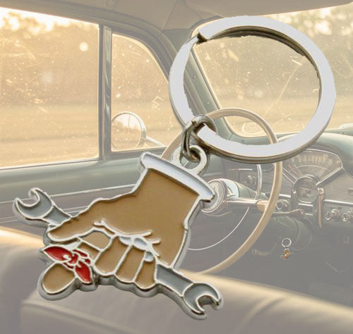 Busted Knuckle Garage Carguy Logo Key Ring