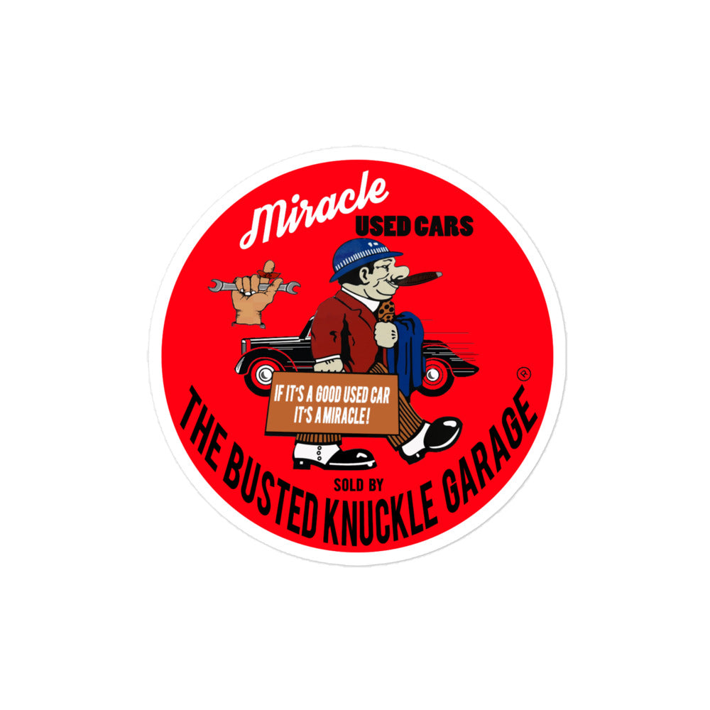 Busted Knuckle Garage Carguy Miracle Used Cars Decal