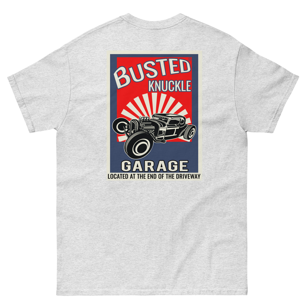 Busted Knuckle Garage Carguy  Starburst Hotrod Two-Sided T-Shirt