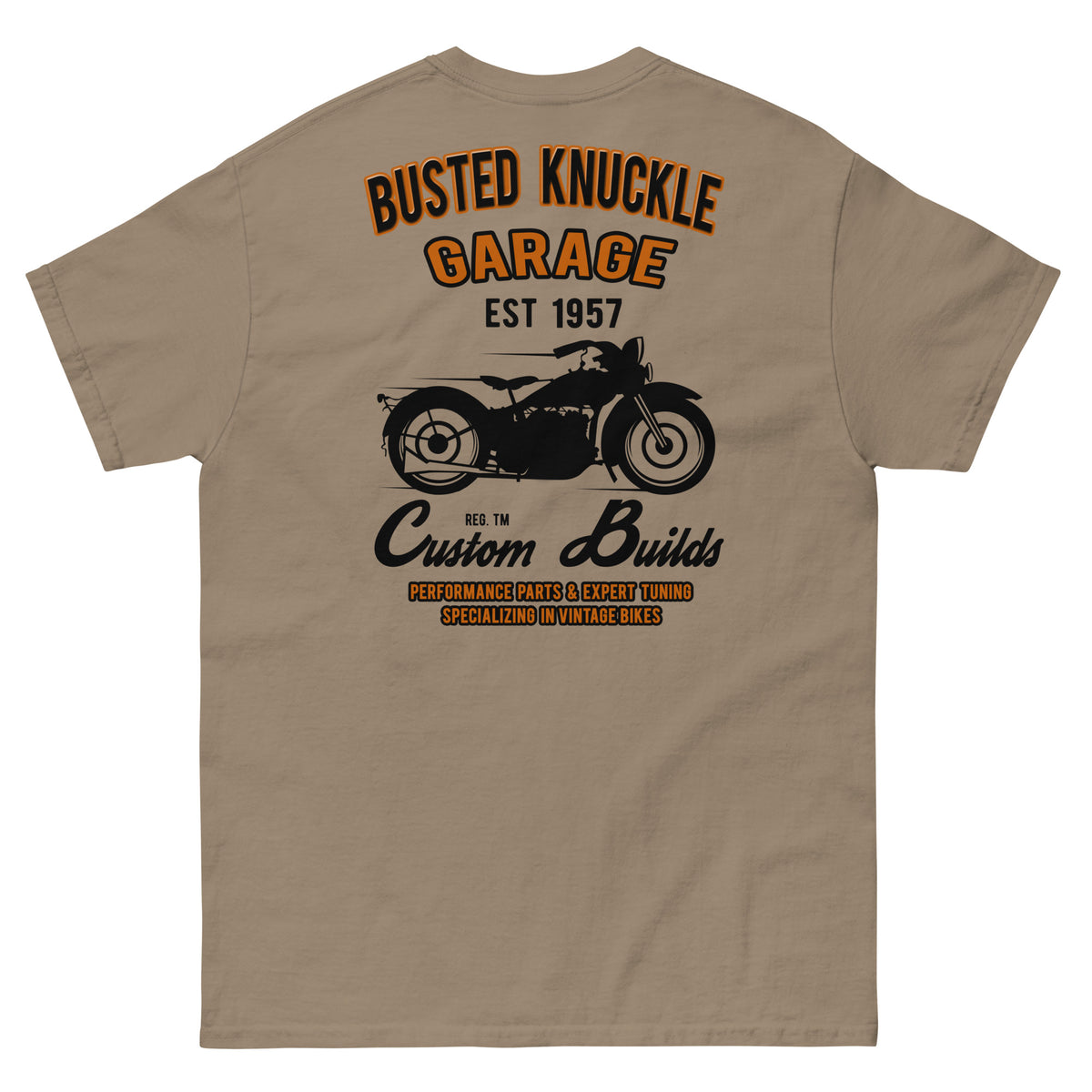 Busted Knuckle Garage Basic Biker Two-Sided T-Shirt