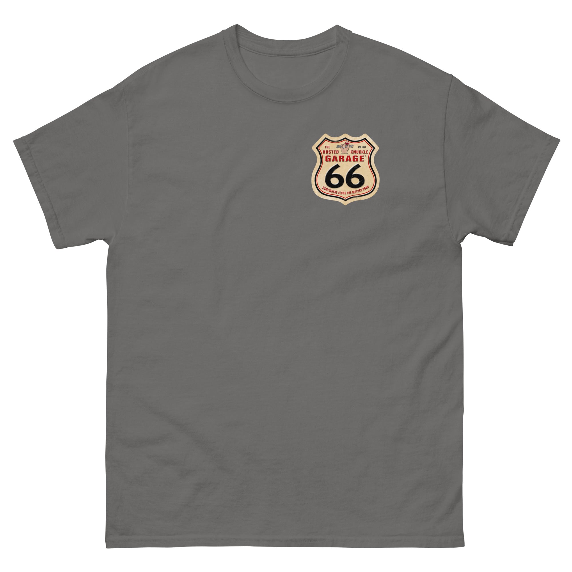 Busted Knuckle Garage Carguy Route 66 Two-Sided T-Shirt