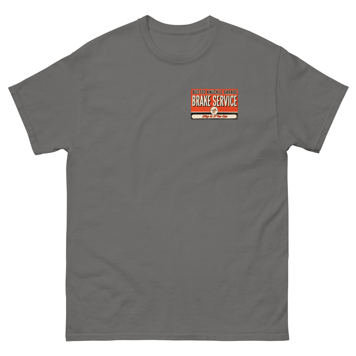 Busted Knuckle Garage Carguy Brake-Service Two-Sided Car Guy T-Shirt