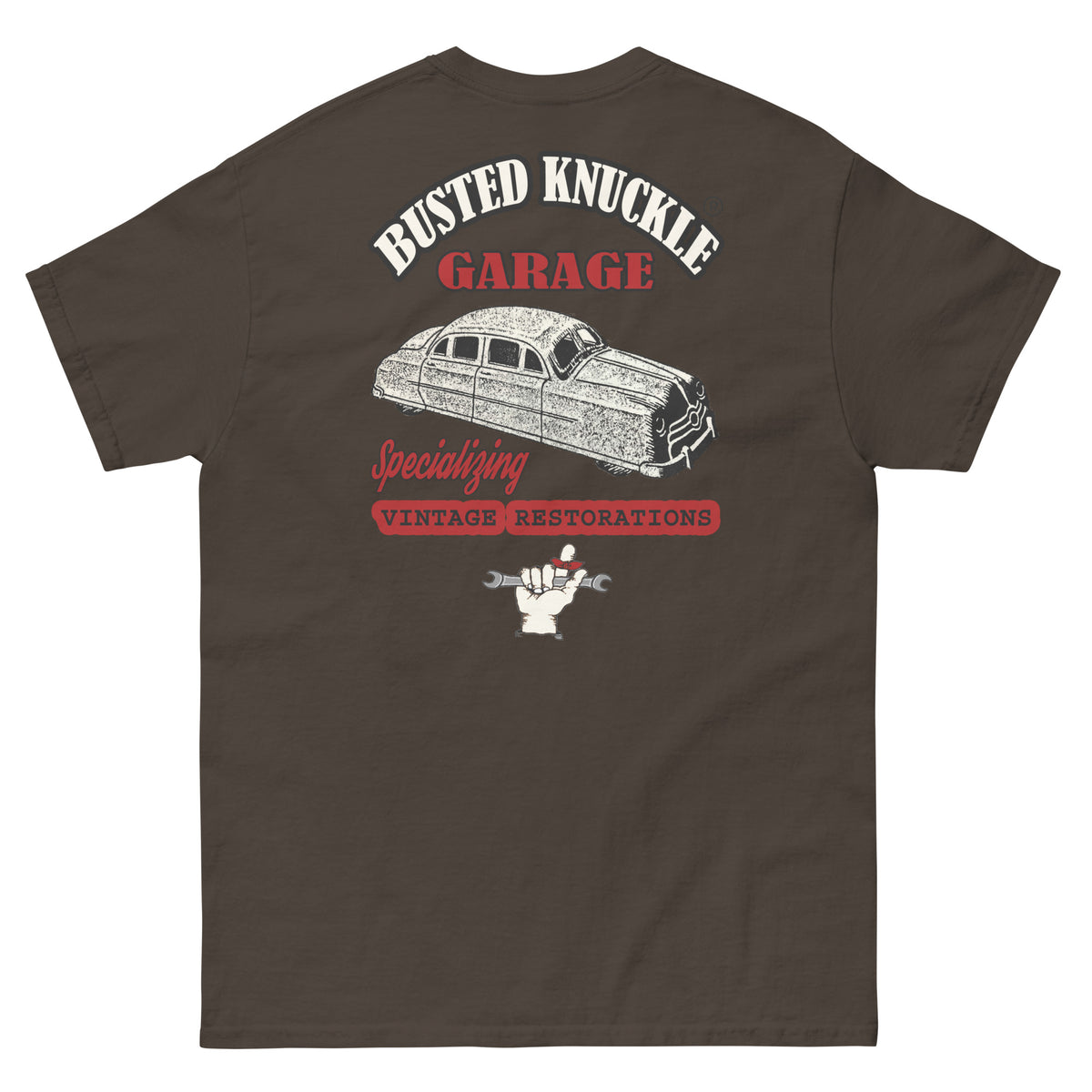 Busted Knuckle Garage Carguy Vintage Car Restorations Two-Sided T-Shirt