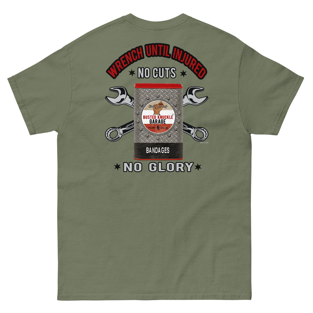 Busted Knuckle Garage Carguy Crossed Wrench Two-Sided T-Shirt