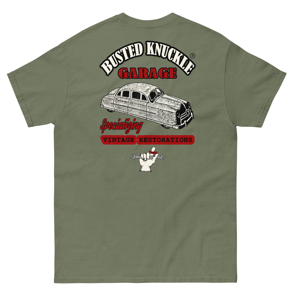 Busted Knuckle Garage Carguy Vintage Car Restorations Two-Sided T-Shirt