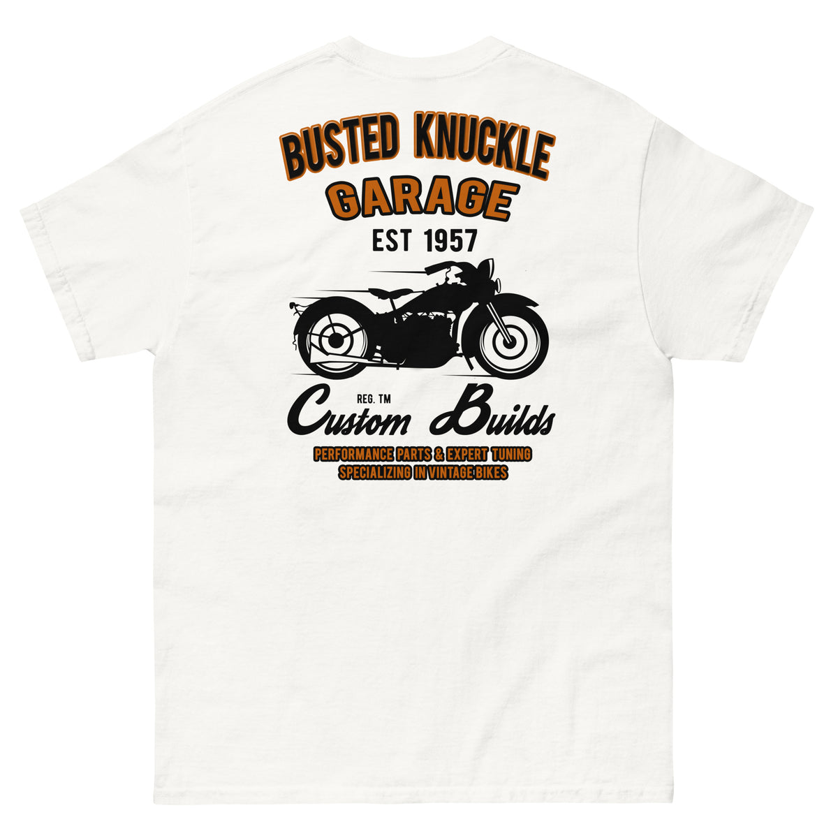 Busted Knuckle Garage Basic Biker Two-Sided T-Shirt