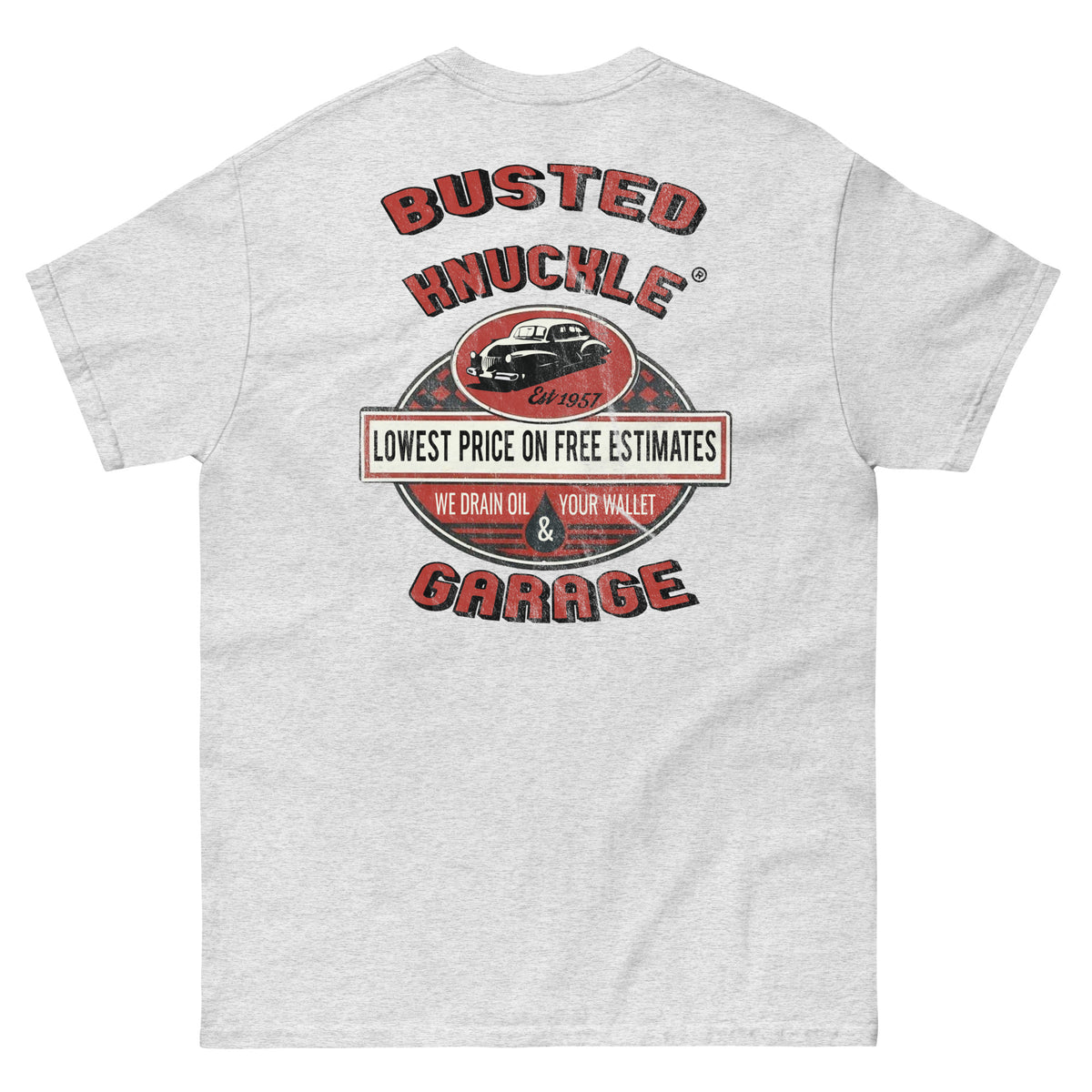 Busted Knuckle Garage Carguy Free Estimates Two-Sided T-Shirt