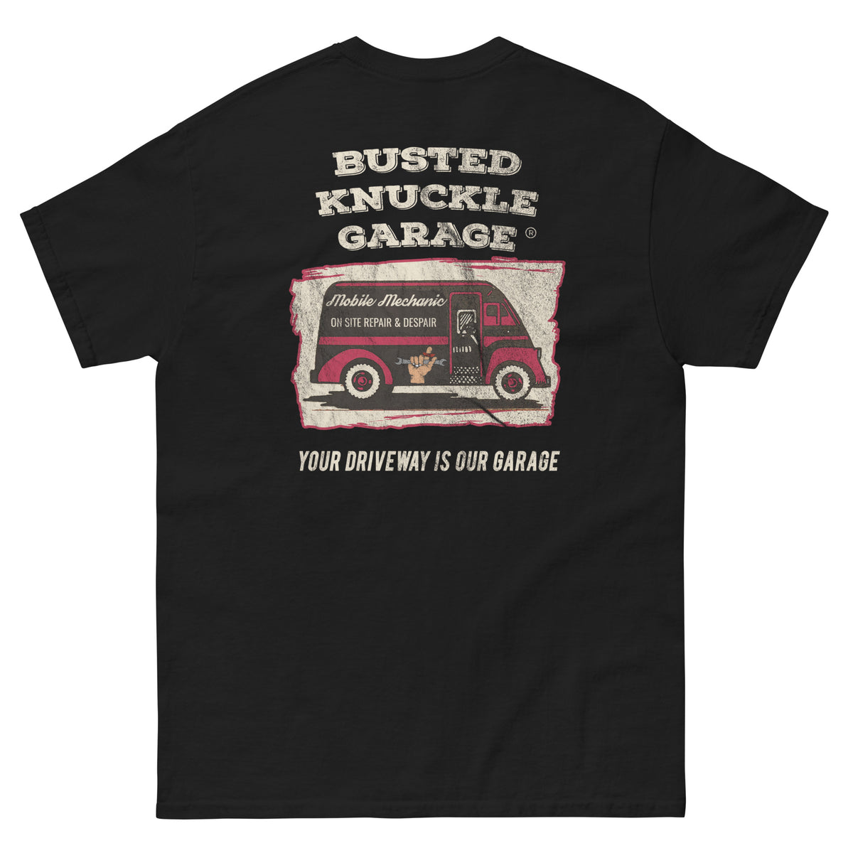 Busted Knuckle Garage Carguy Mobile Mechanic Two-Sided T-Shirt