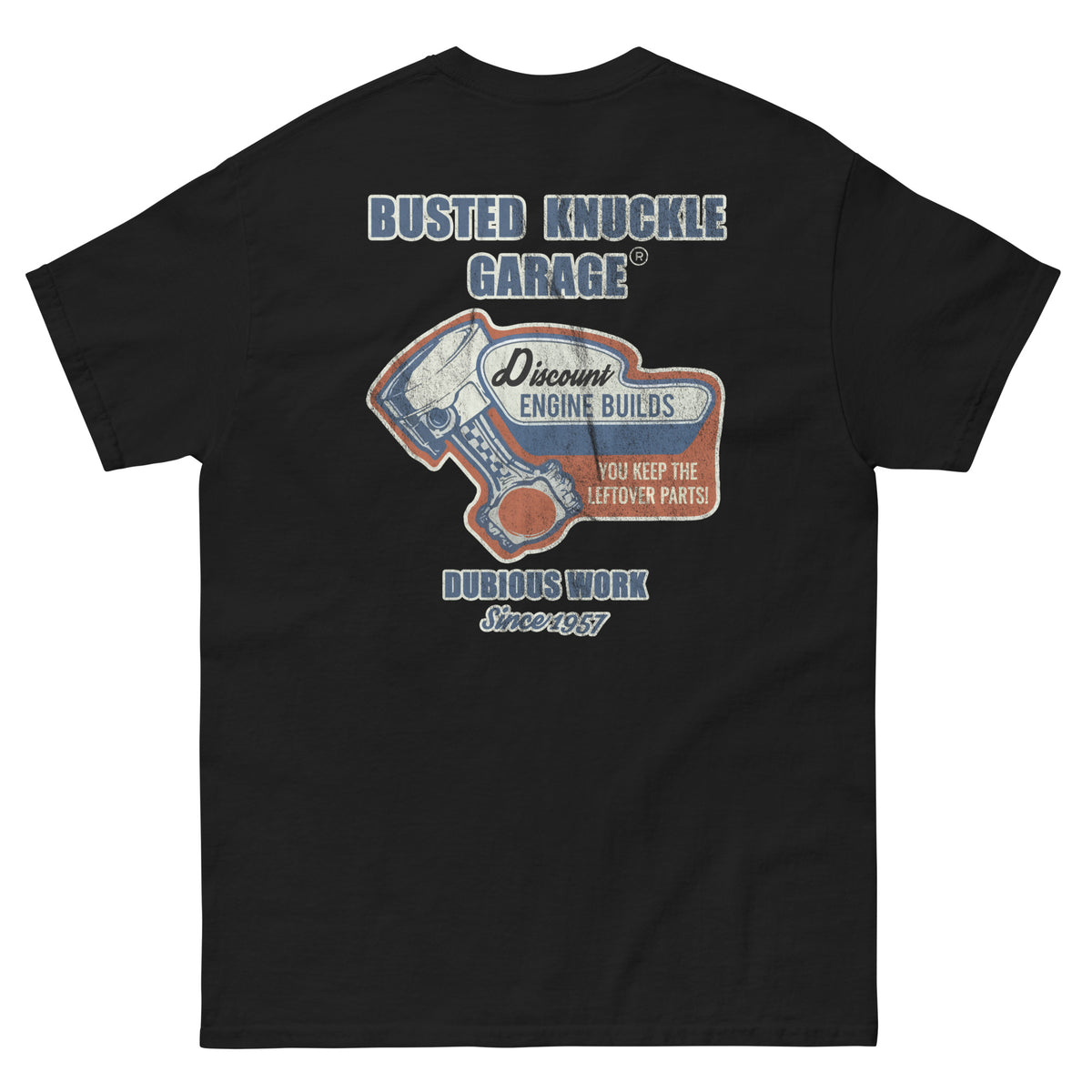 Busted Knuckle Garage Carguy Bad Engine Builds Two-Sided T-Shirt