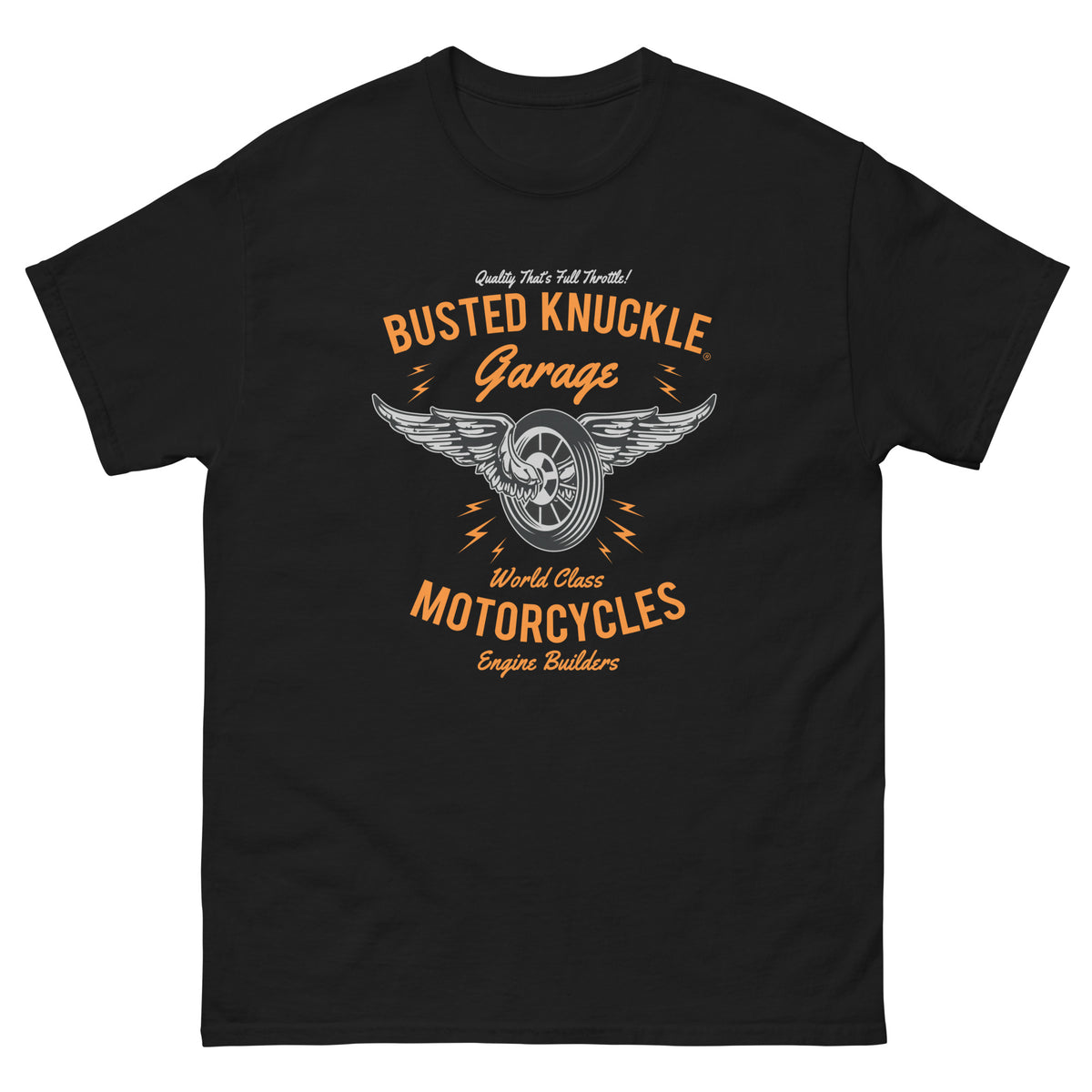 Busted Knuckle Garage Carguy Biker Front Print T-Shirt