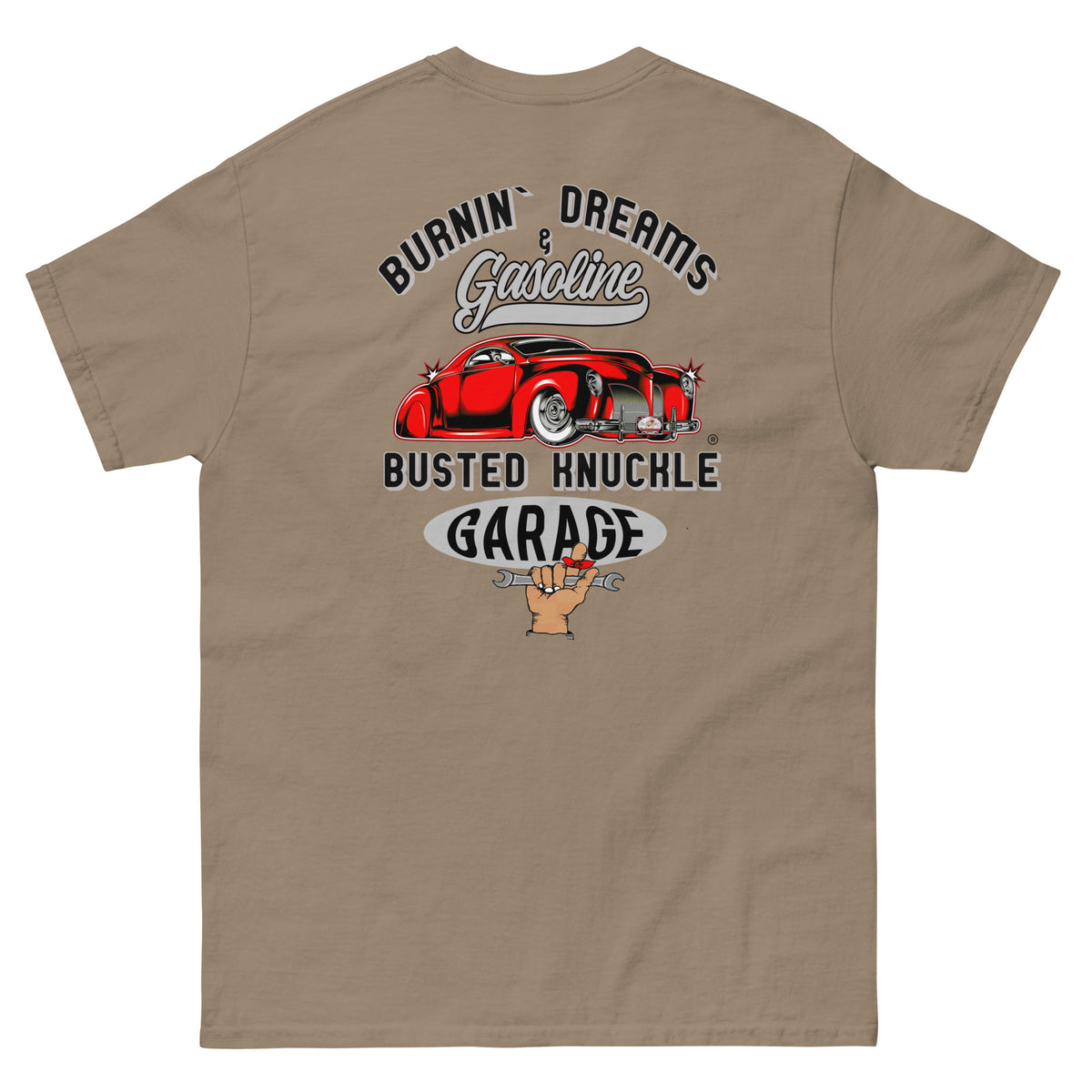 Busted Knuckle Garage Carguy Burnin&#39; Gasoline Two-Sided  T-Shirt