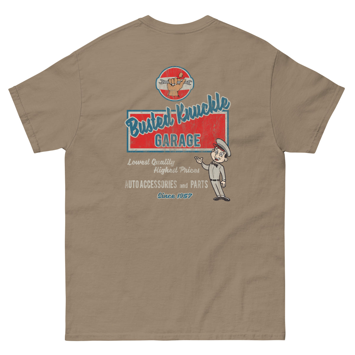 Busted Knuckle Garage Carguy Cheap Parts Two-Sided T-Shirt