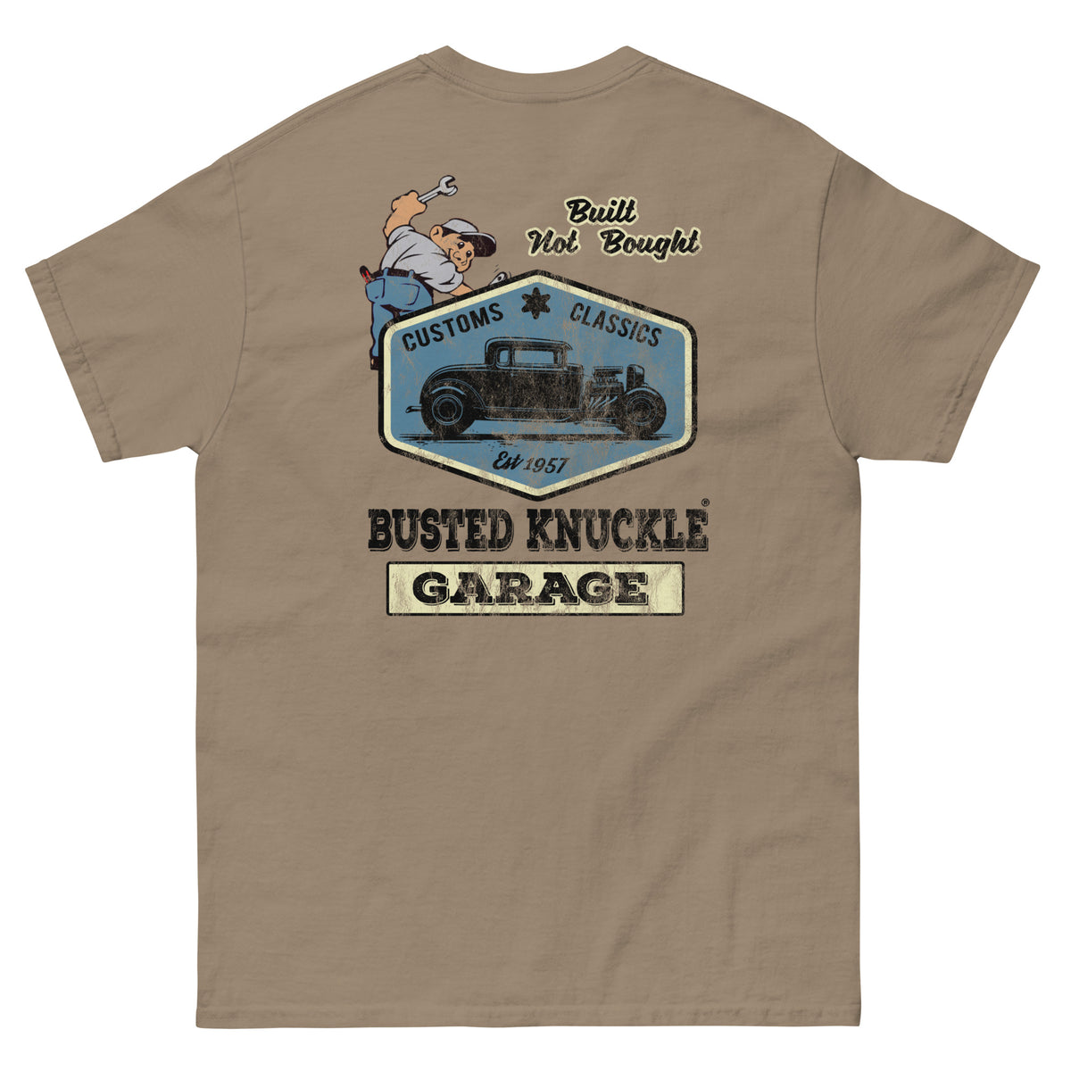 Busted Knuckle Garage Carguy Built-Not-Bought Two-Sided T-Shirt