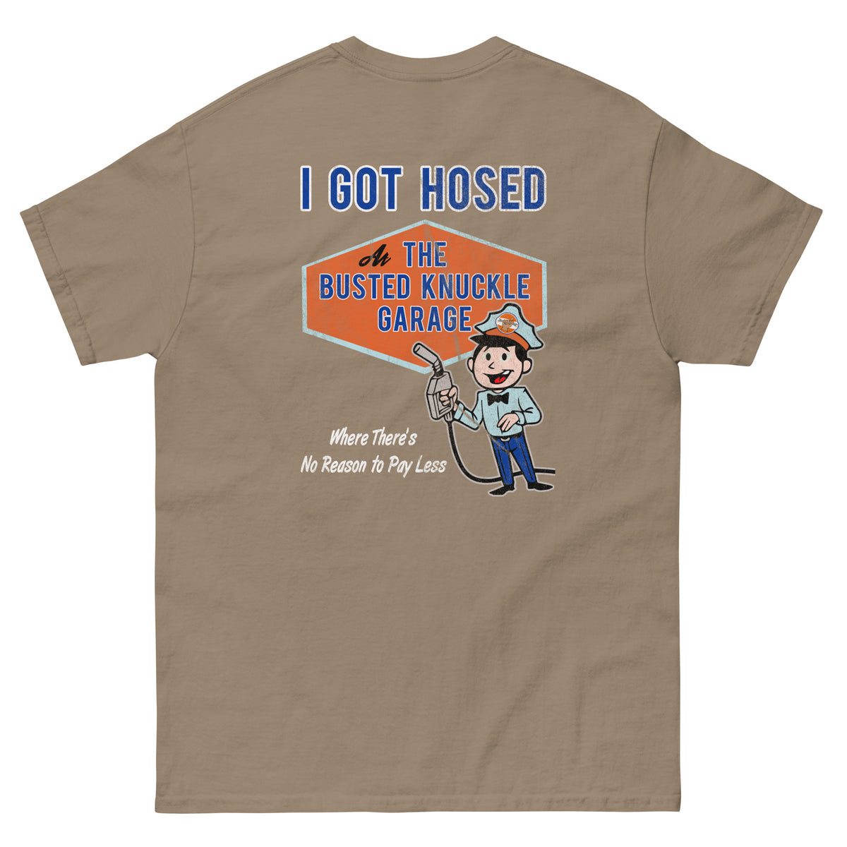 Busted Knuckle Garage Carguy &quot;Got Hosed&quot; Two-Sided T-Shirt